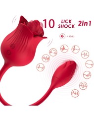 ARMONY ROSA VIBRADOR ESTIMULADOR CLITORIS CON COLA 10 MODOS ROJO