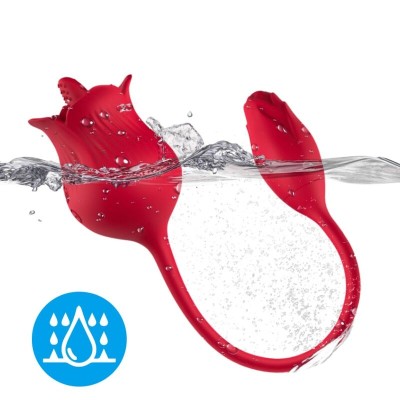 ARMONY ROSA VIBRADOR ESTIMULADOR CLITORIS CON COLA 10 MODOS ROJO