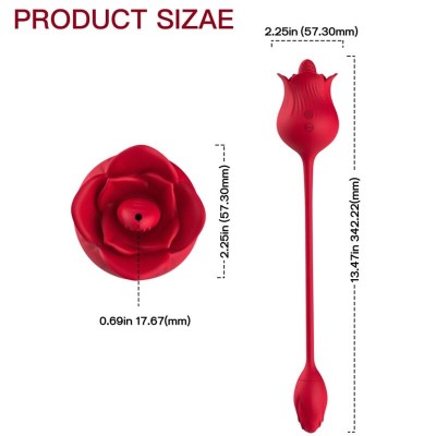 ARMONY ROSA VIBRADOR ESTIMULADOR CLITORIS CON COLA 10 MODOS ROJO