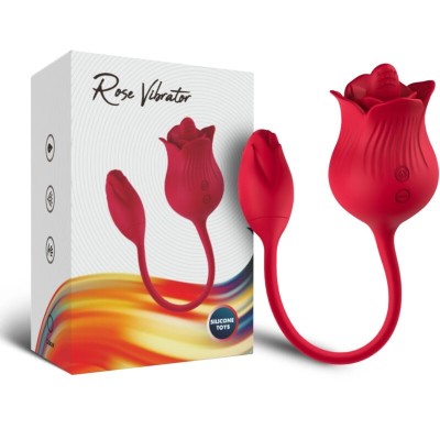 ARMONY ROSA VIBRADOR ESTIMULADOR CLITORIS CON COLA 10 MODOS ROJO