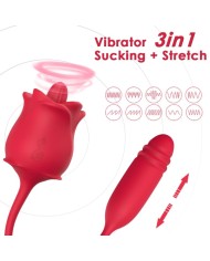 ARMONY ROSA 3 EN 1 ESTIMULADOR SUCCIONADOR Y UPDOWN CON COLA ROJO