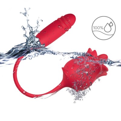 ARMONY ROSA 3 EN 1 ESTIMULADOR SUCCIONADOR Y UPDOWN CON COLA ROJO