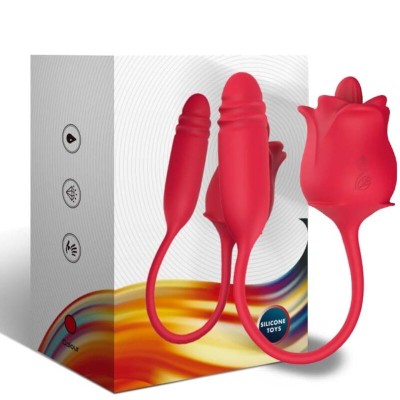 ARMONY ROSA 3 EN 1 ESTIMULADOR SUCCIONADOR Y UPDOWN CON COLA ROJO