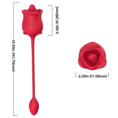 ARMONY ROSA 2 EN 1 ESTIMULADOR SUCCIONADOR VIBRADOR 10 MODOS CON COLA ROJO