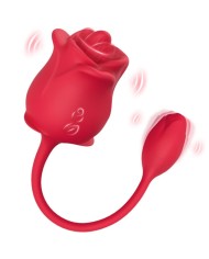 ARMONY ROSA 2 EN 1 ESTIMULADOR SUCCIONADOR VIBRADOR 10 MODOS CON COLA ROJO