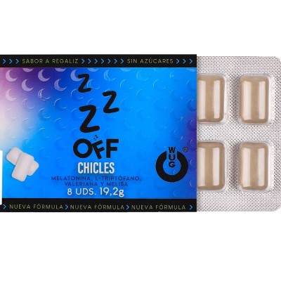 WUG off El chicle funcional con melatonina y valeriana sabor regaliz BLISTER 8 UDS