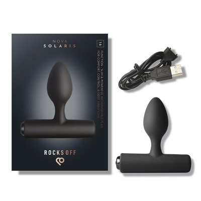 ROCKS OFF NOVA SOLARIS PLUG ANAL FINO RECARGABLE 16 FUNCIONES NEGRO