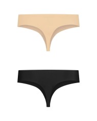 BYE BRA PACK 2 TANGAS INVISIBLES BEIGE Y NEGRO TALLA S