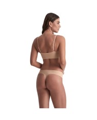 BYE BRA PACK 2 TANGAS INVISIBLES BEIGE Y NEGRO TALLA S