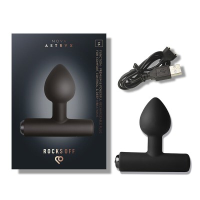 ROCKS OFF NOVA ASTRYX PREMIUM PLUG ANAL RECARGABLE 16 FUNCIONES NEGRO