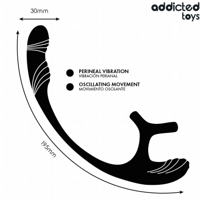 ADDICTED TOYS PLUG ANAL VIBRACION Y WAVING 360º Y ESTIMULADOR TESTICULOS