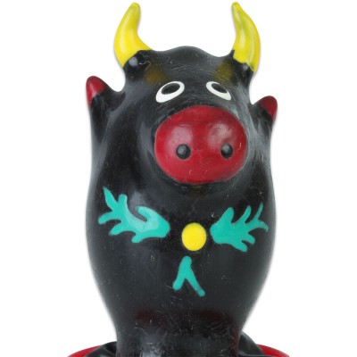 CONDOMERIE PRESERVATIVO DECORATIVO PINTADO A MANO TORO NEGRO MODELO 1