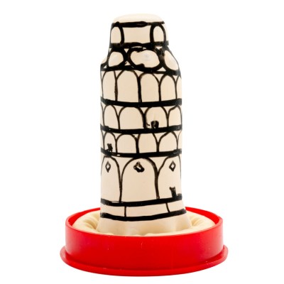 CONDOMERIE PRESERVATIVO DECORATIVO PINTADO A MANO TORRE DE PISA