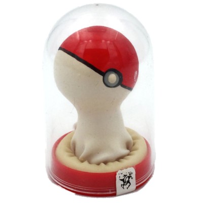 CONDOMERIE PRESERVATIVO DECORATIVO PINTADO A MANO POKEBOLA ROJO BLANCO