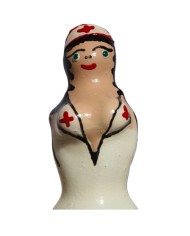 CONDOMERIE PRESERVATIVO DECORATIVO PINTADO A MANO ENFERMERA RUBIA
