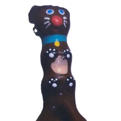 CONDOMERIE PRESERVATIVO DECORATIVO PINTADO A MANO PERRO SALCHICHA MARRON XL