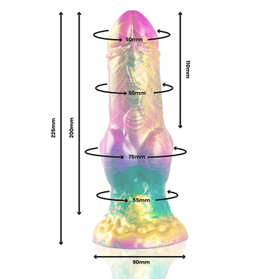 EPIC IRIS DILDO CON TESTICULOS ARCOIRIS DE PLACER