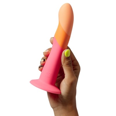 ROMP DIZI DILDO SILICONA CON VENTOSA TRICOLOR 18 CM