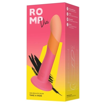 ROMP DIZI DILDO SILICONA CON VENTOSA TRICOLOR 18 CM