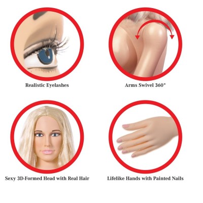 MUNECA HINCHABLE TAMANO REAL CON CARA 3D VAGINA Y ANO REALISTA BOMBA