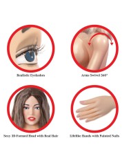EXTREME DOLLZ MUNECA HINCHABLE REALISTA TAMANO NATURAL CON CARA 3D Y BOMBA DE INFLADO