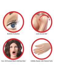 EXTREME DOLLZ MUNECA HINCHABLE REALISTA TAMANO NATURAL CON VAGINA Y ANO BOMBA DE INFLADO