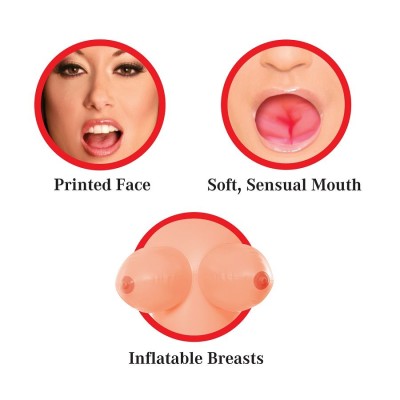 EXTREME DOLLZ MUNECA HINCHABLE TAMANO REAL CON CARA 3D VAGINA Y ANO REALISTA