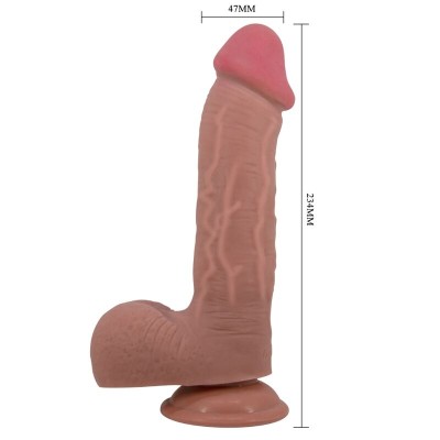 PRETTY LOVE SLIDING SKIN SERIES DILDO REALISTICO CON VENTOSA PIEL DESLIZANTE MULATO 234 CM