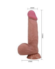 PRETTY LOVE SLIDING SKIN SERIES DILDO REALISTICO CON VENTOSA PIEL DESLIZANTE MORENO 218 CM
