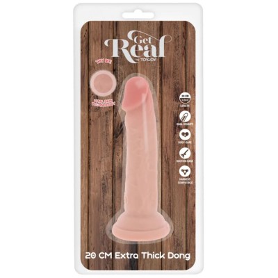 GET REAL DILDO DELUXE DONG GRUESO DE DOBLE DENSIDAD TPE 20 CM