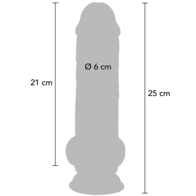 GET REAL PENE REALISTICO DELUXE CON TESTICULOS EXTRA GRUESO 25 CM