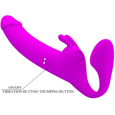 PRETTY LOVE ZANINI DILDO STRAP ON SIN ARNES 10 VIBRACIONES MORADO