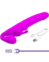 PRETTY LOVE ZANINI DILDO STRAP ON SIN ARNES 10 VIBRACIONES MORADO