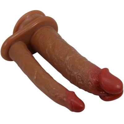 PRETTY LOVE GORAN DOBLE DILDO REALISTICO NATURAL MULATO