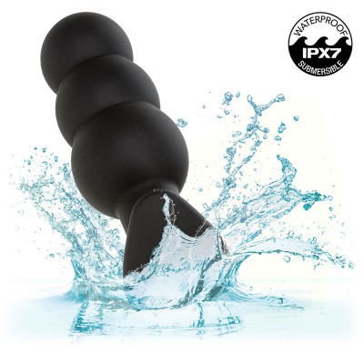 CALEXOTICS ROCK BOTTOM PLUG ANAL CON CUENTAS 10 VIBRACIONES SILICONA NEGRO