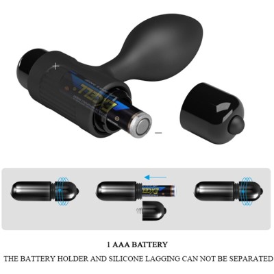 PRETTY LOVE VIBRA BUTT PLUG ANAL 10 VIBRACIONES NEGRO