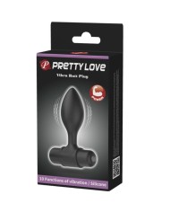 PRETTY LOVE VIBRA BUTT PLUG ANAL 10 VIBRACIONES NEGRO
