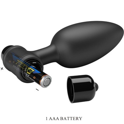 PRETTY LOVE VIBRA BUTT PLUG 2 PLUG ANAL 10 VIBRACIONES NEGRO