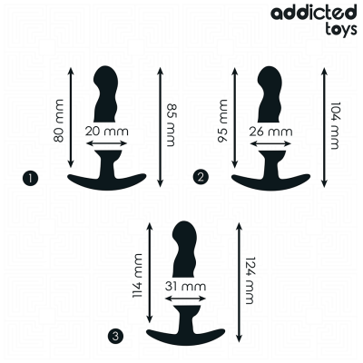 ADDICTED TOYS SET DE 3 PLUG ANAL SILICONA MODELO 1