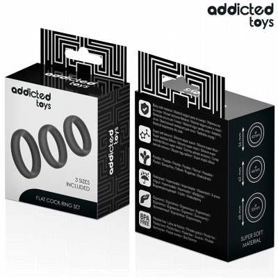 ADDICTED TOYS SET DE ANILLOS SILICONA PLANOS