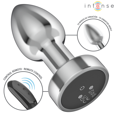 INTENSE PLUG ANAL 10 VIBRACIONES METAL CON CONTROL REMOTO S