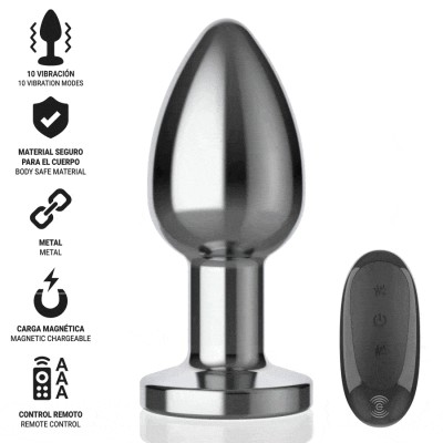 INTENSE PLUG ANAL 10 VIBRACIONES METAL CON CONTROL REMOTO L