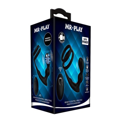 MR PLAY ANILLO PARA PENE CON PLUG ANAL CON VIBRACION CONTROL REMOTO