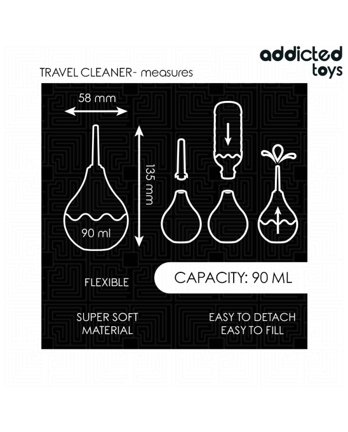 ADDICTED TOYS LIMPIADOR ANAL DE VIAJE TALLA S 90 ML ADDICTED TOYS LIMPIADOR ANAL DE VIAJE TALLA S 90 ML