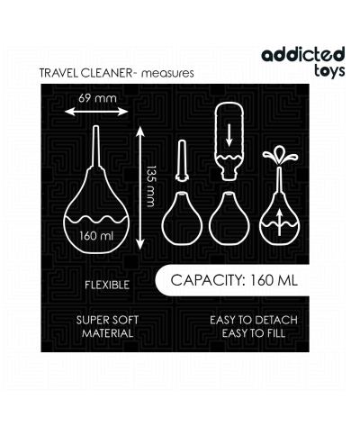 ADDICTED TOYS LIMPIADOR ANAL DE VIAJE TALLA M 160 ML ADDICTED TOYS LIMPIADOR ANAL DE VIAJE TALLA M 160 ML