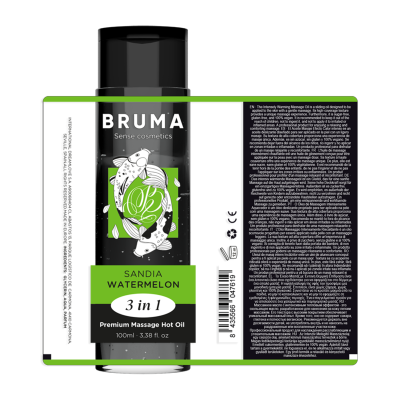 BRUMA ACEITE DE MASAJE PREMIUM EFECTO CALOR SABOR SANDIA 3 EN 1 100 ML