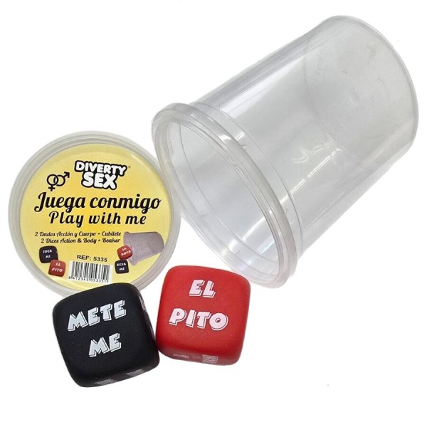 DIABLO PICANTE DADOS VERBO LUGAR DEL CUERPO CON CUBILETE