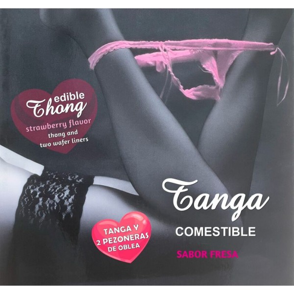HOTFLOWERS TANGA NINA WAFER Y 2 PEZONES SABOR FRESA es pt es fr it 