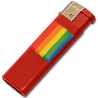 PRIDE MECHERO ROJO CON BANDERA LGBT