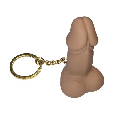 DIABLO PICANTE SILBATO LLAVERO CON FORMA DE PENE COLOR CARNE
